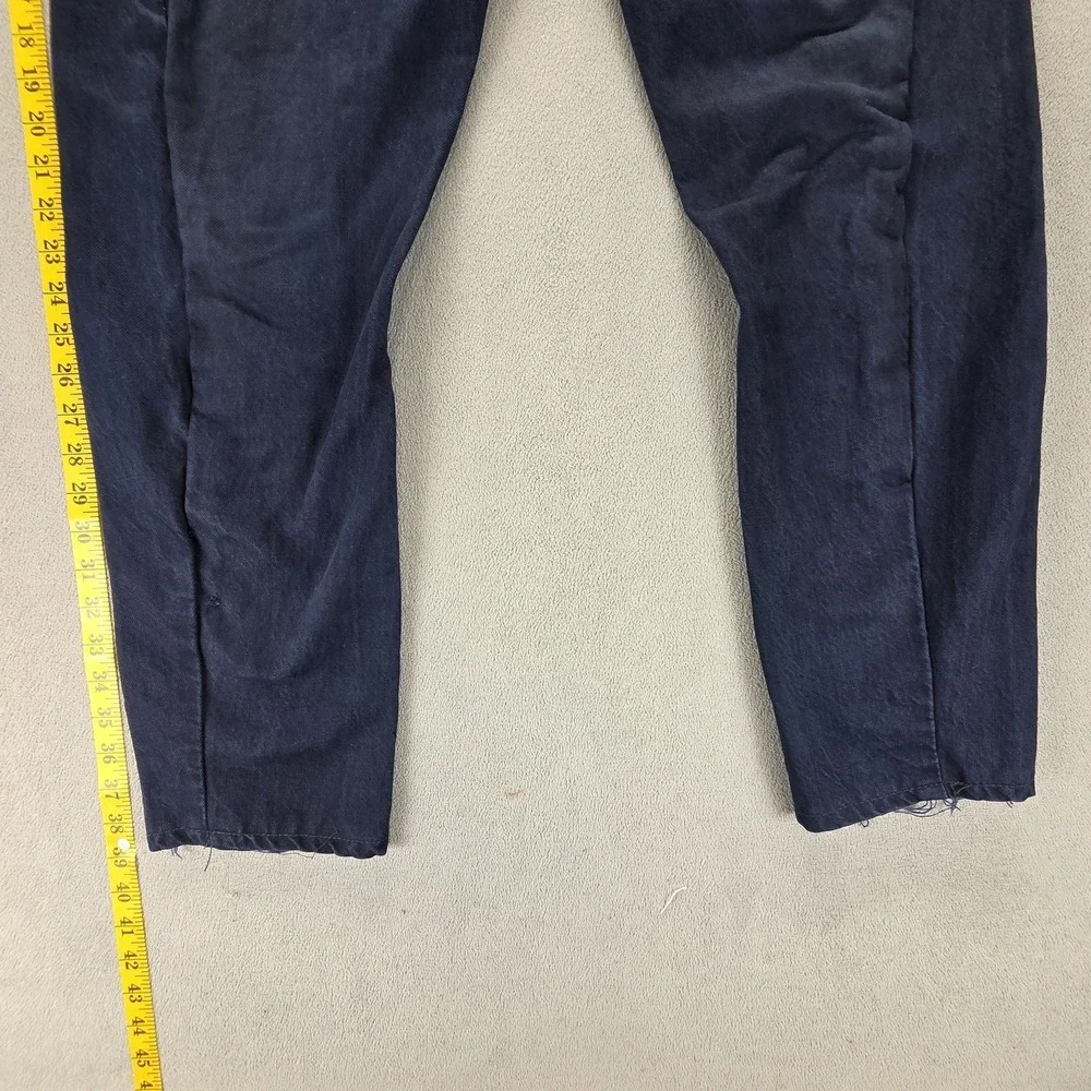 VTG Levis Engineered Jeans Mens Blue Dark Wash Twisted Altered Hem Fits 32x28